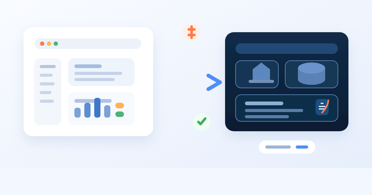 Illustration of a Replit-style app moving from browser editor to secure production infrastructure